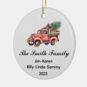 Persoonlijke kerstsleutel voor familie keramisch ornament (Links)