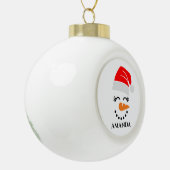 Persoonlijke kerstsneeuwman met aangepaste naam keramische bal ornament (Links)