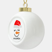 Persoonlijke kerstsneeuwman met aangepaste naam keramische bal ornament (Rechts)