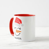 Persoonlijke kerstsneeuwman met aangepaste naam mok (Voorkant links)