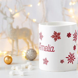 Persoonlijke Kerstsneeuwvlok Koffiemok