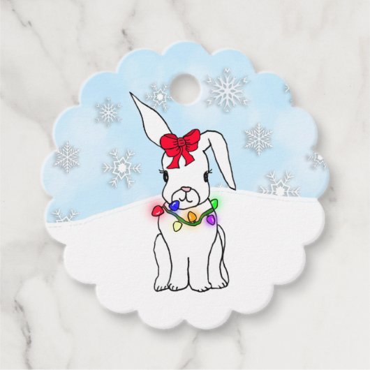 Persoonlijke kerstsnow Bunny Bedankjes Labels (Voorkant)