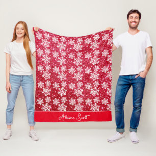 Persoonlijke kerstsnowflake fleece deken