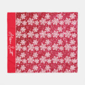 Persoonlijke kerstsnowflake fleece deken (Voorkant (Horizontaal))