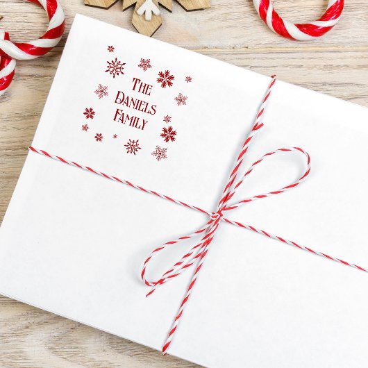 Persoonlijke kerstsnowflake rubberstempel