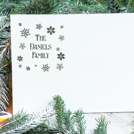 Persoonlijke kerstsnowflake rubberstempel
