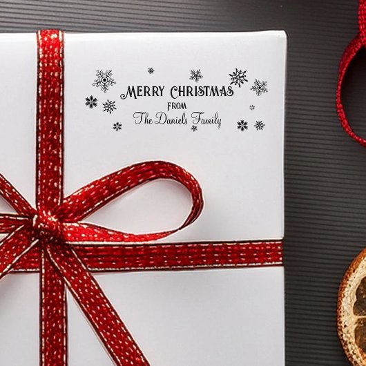 Persoonlijke kerstsnowflake rubberstempel