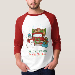 Persoonlijke kerstsnowman-gezin t-shirt