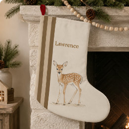 Persoonlijke kerstsok met babyhert in Nordic-stijl