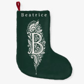 Persoonlijke Kerstsok met Botanisch Monogram Lette Kleine Kerstsok (Voorkant)