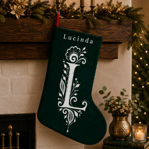 Persoonlijke Kerstsok met Botanisch Monogram Lette Kleine Kerstsok