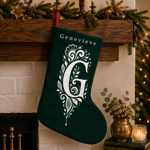 Persoonlijke Kerstsok met Botanisch Monogram Lette Kleine Kerstsok