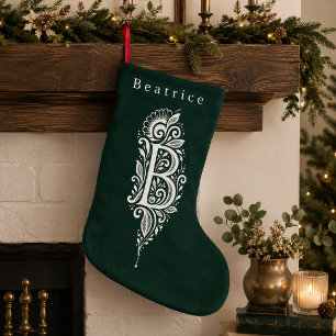 Persoonlijke Kerstsok met Botanisch Monogram Lette Kleine Kerstsok