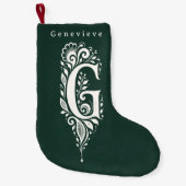 Persoonlijke Kerstsok met Botanisch Monogram Lette Kleine Kerstsok (Voorkant)