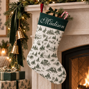 Persoonlijke Kerstsok met Evergreen Toile Kleine Kerstsok