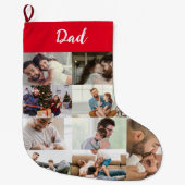 Persoonlijke kerstsok met fotocollage voor vader (Voorkant)