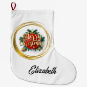Persoonlijke kerstsok met gouden versiering (Voorkant)