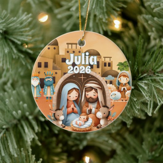 Persoonlijke Kerststalornament Keramisch Ornament (Boom)
