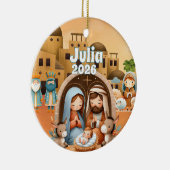 Persoonlijke Kerststalornament Keramisch Ornament (Rechts)