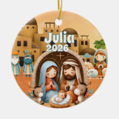 Persoonlijke Kerststalornament Keramisch Ornament (Voorkant)