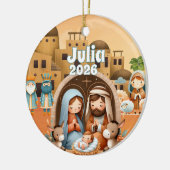 Persoonlijke Kerststalornament Keramisch Ornament (Links)