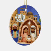 Persoonlijke Kerststalornament Keramisch Ornament (Rechts)