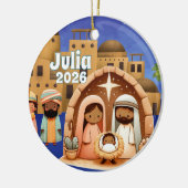Persoonlijke Kerststalornament Keramisch Ornament (Links)