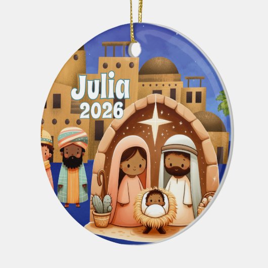 Persoonlijke Kerststalornament Keramisch Ornament (Links)