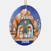 Persoonlijke Kerststalornament Keramisch Ornament (Rechts)