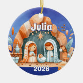 Persoonlijke Kerststalornament Keramisch Ornament (Voorkant)
