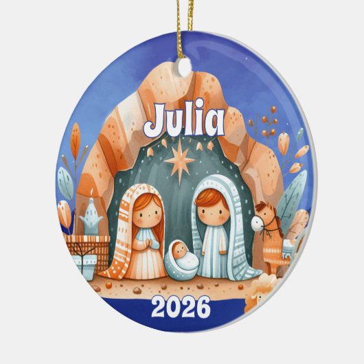 Persoonlijke Kerststalornament Keramisch Ornament (Links)
