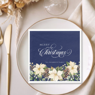 Persoonlijke Kerstster blauwe Servet