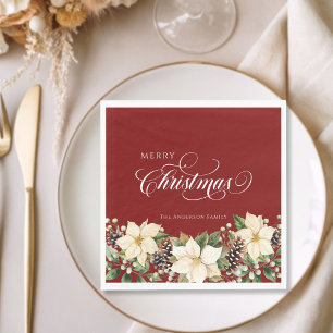 Persoonlijke Kerstster Poinsettia Rood Servet