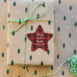 Persoonlijke Kerststickers rode ster Sticker