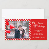 Persoonlijke Kerststolp Streep Vakantie Foto Kaart (Voorkant / Achterkant)