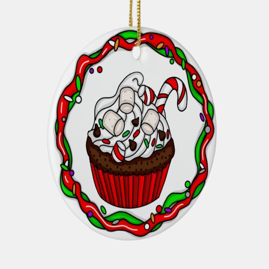 Persoonlijke kersttaart keramisch ornament (Rechts)