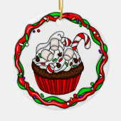 Persoonlijke kersttaart keramisch ornament (Voorkant)