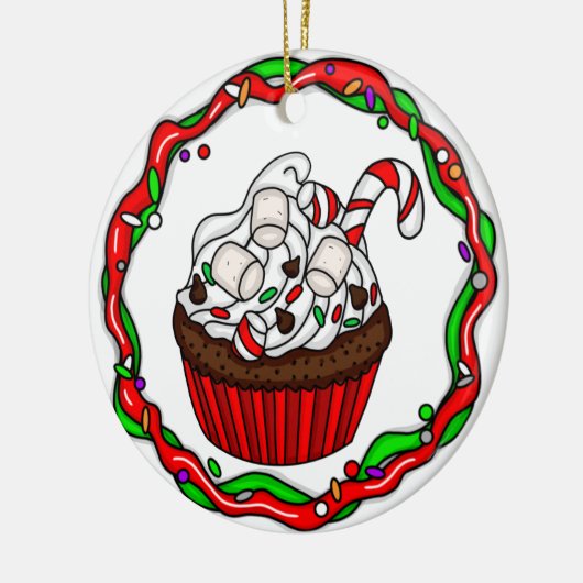 Persoonlijke kersttaart keramisch ornament (Links)