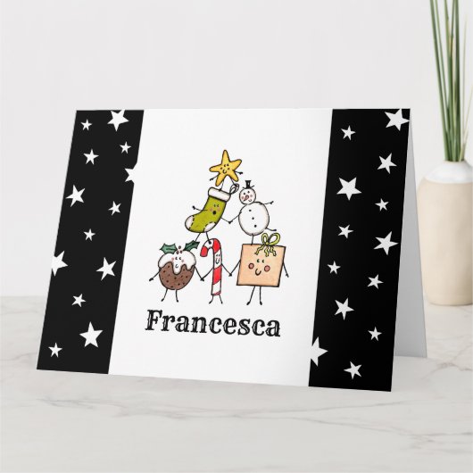 Persoonlijke kersttekens kaart (Voorkant)