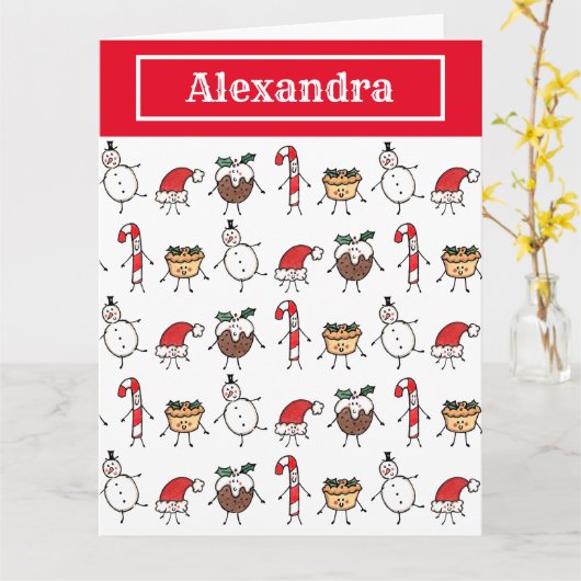 Persoonlijke kersttekens kaart (Gele Bloem)