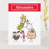 Persoonlijke kersttekens kaart (Gele Bloem)