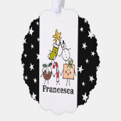 Persoonlijke kersttekens ornament kaart (Links)