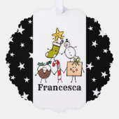 Persoonlijke kersttekens ornament kaart (Voorkant)