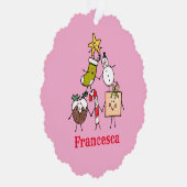 Persoonlijke kersttekens ornament kaart (Rechts)