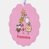 Persoonlijke kersttekens ornament kaart (Links)