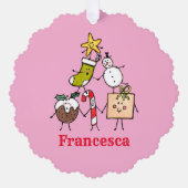 Persoonlijke kersttekens ornament kaart (Voorkant)