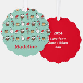 Persoonlijke kersttekens ornament kaart