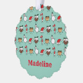 Persoonlijke kersttekens ornament kaart (Links)