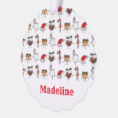 Persoonlijke kersttekens ornament kaart (Links)