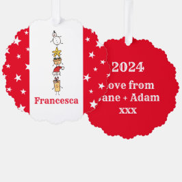 Persoonlijke kersttekens ornament kaart